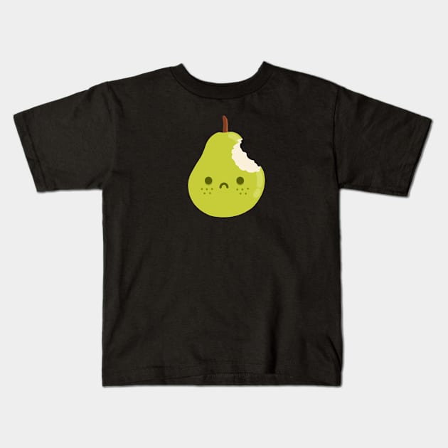 Sad pear Kids T-Shirt by pikki designs